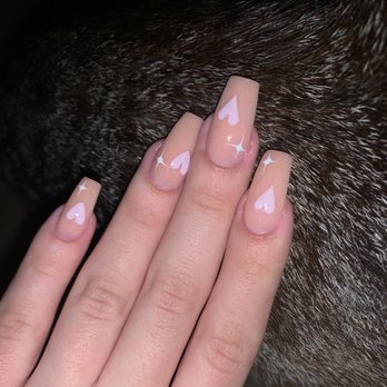 Garden Nails - Powder acrylic full set w/ design: $95 - Nail Salons Near Me - Kapolei, Hawaii