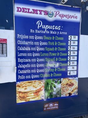 Menu photo 2 Delmy's Pupuseria Austin, TX