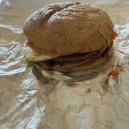 Taylor pork roll, egg and cheese sandwich.