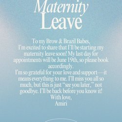 CURRENTLY ON MATERNITY LEAVE