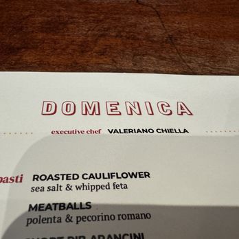 Domenica - Menu - Italian Near Me - New Orleans, Louisiana