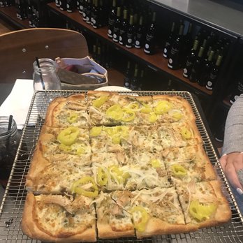 D'Avolio Kitchen - Pesto sauce. Chicken and Banana pepper pizza - Italian Near Me - Williamsville, New York