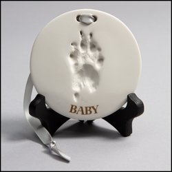 Radiant Heart Pet Cremation & Memorials - Clay Paw Print with Engraved Name and Easel