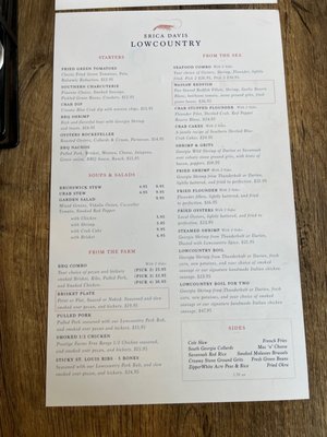 Menu photo 6 Erica Davis Lowcountry Savannah, GA