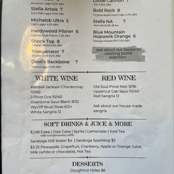 Grill 309 - Drink & Dessert menu - Bars Near Me - Culpeper, Virginia