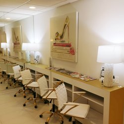 Zazu Salon & Day Spa - Dry your nails in style at our custom gold waterfall dry station.