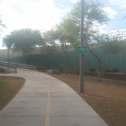Cole Park - Bike route cuts through the park connected by a pedestrian bridge