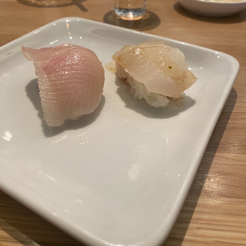SUGARFISH | Pasadena - Japanese Yellowtail* Sushi (1-Pc) and Hirame Sushi* (1-Pc) - Japanese Near Me - Pasadena, California SUGARFISH | Pasadena - Japanese Yellowtail* Sushi (1-Pc) and Hirame Sushi* (1-Pc) - Japanese Near Me - Pasadena, California