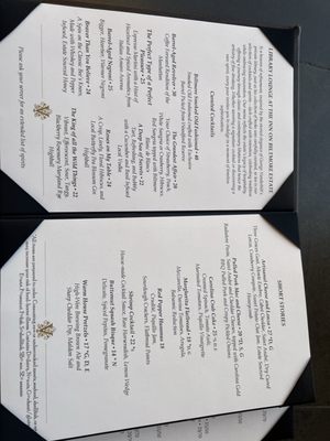Menu photo 2 Library Lounge at Biltmore Inn Biltmore Forest, NC Menu photo 2 Library Lounge at Biltmore Inn Biltmore Forest, NC