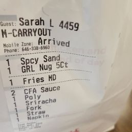 ows a bag of food