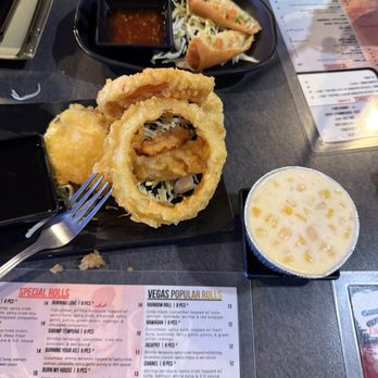 Love Paradise Sushi - Corn cheese Vegetable egg roll Vegetable tempura - Sushi Bars Near Me - Las Vegas, Nevada Love Paradise Sushi - Corn cheese Vegetable egg roll Vegetable tempura - Sushi Bars Near Me - Las Vegas, Nevada