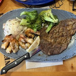 Ribeye and shrimp