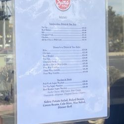 Sim's Bar-B-Que - Sims barbecue truck menu