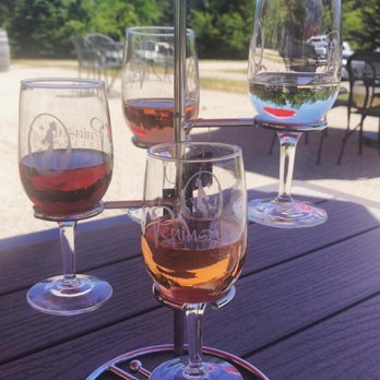 Peninsula Cellars - Wine flight which included the wines: Detention, Homework, and Pop Quiz - Wine Tasting Room Near Me - Traverse City, Michigan