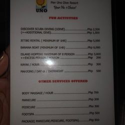 Pier Uno Dive Resort - Activities