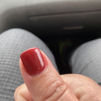 ABC Nail & Spa - Pointy nail on one side. Paint uneven. - Nail Salons Near Me - Tulsa, Oklahoma