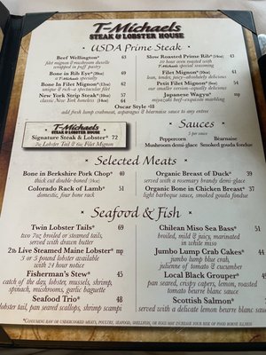 Menu photo 3 T Michaels Naples, FL