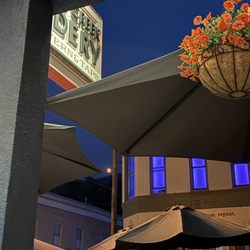 Outside seating & Pink moon