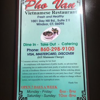 Pho Van - Grand Opening of a Pho Restaurant - Vietnamese Near Me - Windsor, Connecticut