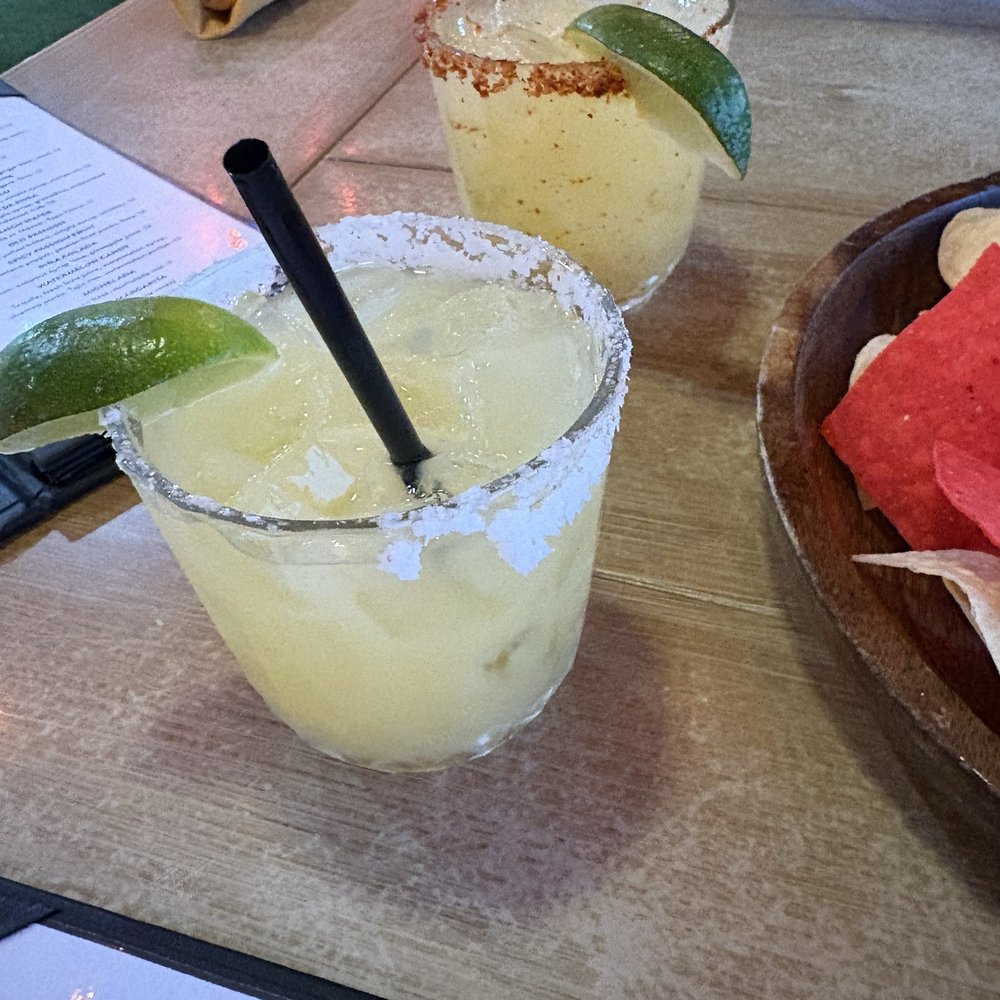 Happy hour house margaritas. They charge an extra $2 if you ask for spicy. Happy hour house margaritas. They charge an extra $2 if you ask for spicy.