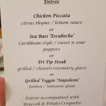 Douglaston Manor - Our menu for the night. - Venues & Event Spaces Near Me - Douglaston, New York