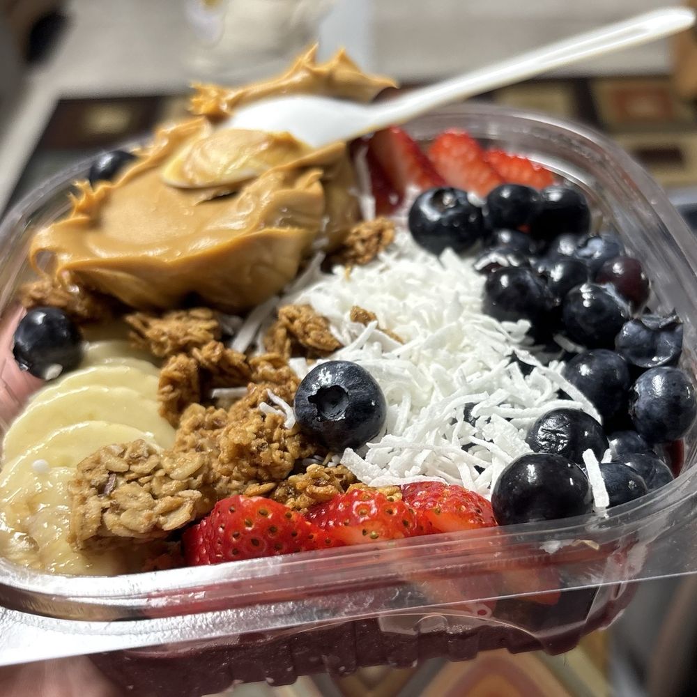 Original Acai Bowl Added my own peanut butter Original Acai Bowl Added my own peanut butter