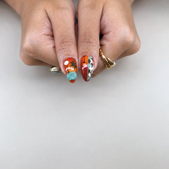 Green Nail Bar - Gel X with design - Nail Salons Near Me - Mission Viejo, California Green Nail Bar - Gel X with design - Nail Salons Near Me - Mission Viejo, California