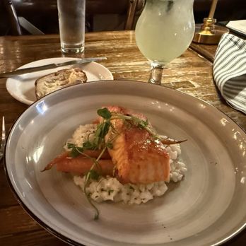 Repeal 33 - Salmon, cauliflower risotto, apple cider glazed carrots - Bars Near Me - Savannah, Georgia Repeal 33 - Salmon, cauliflower risotto, apple cider glazed carrots - Bars Near Me - Savannah, Georgia