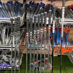 Eaton's Golf Shop - Last minute grip changes, done as I waited. Different colors for each set of clubs.