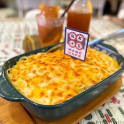 Mabu Hong Kong Cafe - C13. Baked spaghetti with tomato sauce, ground pork & cheese