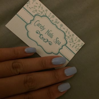 Candy Nails - Baby blue gel with a matte topcoat - Nail Salons Near Me - Las Vegas, Nevada