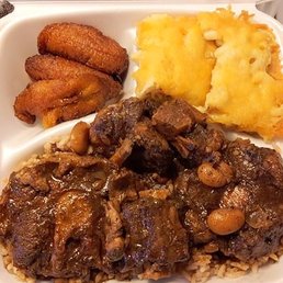 my ox tail, plantains and mac n cheese