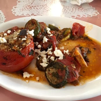 Gaufre's & Goods - Can't remember the name of this dish but it is a stuffed tomato filled with rice, ground pork and lamb. Yum! - Greek Near Me - St. Augustine, Florida