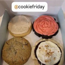 Cherry cookie.  Mt fav.  Almond joy.  Choc chip. I think the last one is a Churra cookie