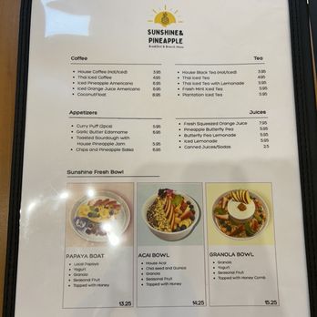 Sunshine & Pineapple - Menu - Breakfast & Brunch Near Me - Honolulu, Hawaii