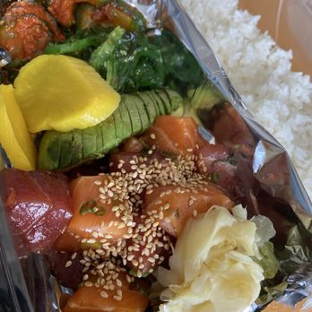 Sushi Row - Half Salmon, Half Tuna Poke Bowl - Lunch special - Sushi Bars Near Me - Colorado Springs, Colorado