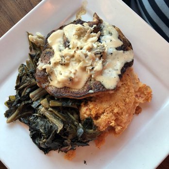 Cobalt - Blackened swordfish Oscar style over grits and greens - Seafood Near Me - Orange Beach, Alabama