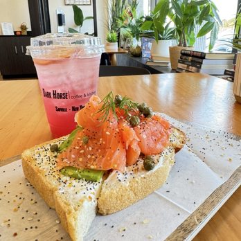 Dark Horse Coffee & Kitchen - Smoked Salmon Toast - Coffee & Tea Near Me - Sayville, New York Dark Horse Coffee & Kitchen - Smoked Salmon Toast - Coffee & Tea Near Me - Sayville, New York