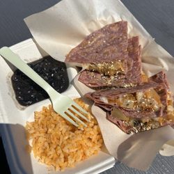 Cococ - Vegetarian quesadillas with potato in it .