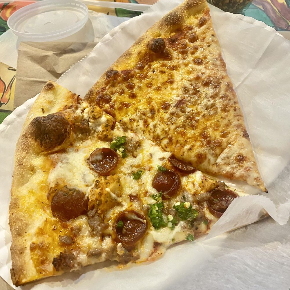 Two Boots - The Mets and plain slice. A little spice, so good! - Pizza Near Me - New York, New York Two Boots - The Mets and plain slice. A little spice, so good! - Pizza Near Me - New York, New York