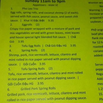 Pho Leo - Menu...apps - Vietnamese Near Me - Mesa, Arizona Pho Leo - Menu...apps - Vietnamese Near Me - Mesa, Arizona