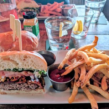 Crazy Horse - Crispy Cowboy burger, my fave for life! Wed is half off their burgers night. $  reg fries. Side gravy - Steakhouses Near Me - Kanata, Ontario