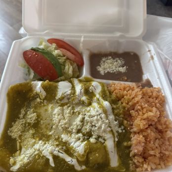 Que Chula Es Puebla - Door dashed beef 129. Enchiladas de Res en Salsa Platter - Mexican Near Me - Philadelphia, Pennsylvania