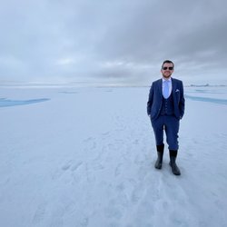 Indochino - Getting married in Antarctica. Perfect suit for a destination wedding!
