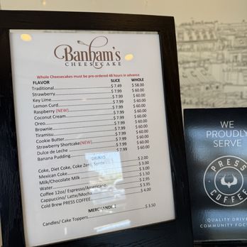 Banham’s Cheesecake - Menu - Desserts Near Me - Phoenix, Arizona