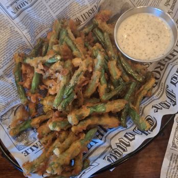Bistro 7 - Tempura Green Beans lightly battered and golden, paired with our signature whole grain mustard cream sauce (V) - New American Near Me - Reno, Nevada Bistro 7 - Tempura Green Beans lightly battered and golden, paired with our signature whole grain mustard cream sauce (V) - New American Near Me - Reno, Nevada