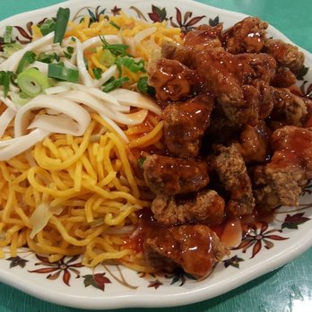 Mings Palace Restaurant - "Chicken" chow mein and sweet and sour "pork" - Chinese Near Me - Williams Lake, British Columbia Mings Palace Restaurant - "Chicken" chow mein and sweet and sour "pork" - Chinese Near Me - Williams Lake, British Columbia