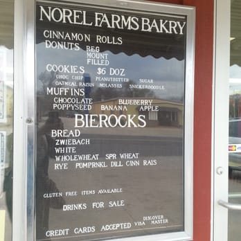 Norel Farms Bakery - a menu on a window - Bakeries Near Me - Hillsboro, Kansas Norel Farms Bakery - a menu on a window - Bakeries Near Me - Hillsboro, Kansas