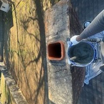 Swept From Above chimney Services - Before cap and crown repair/replacement - Chimney Sweeps Near Me Swept From Above chimney Services - Before cap and crown repair/replacement - Chimney Sweeps Near Me