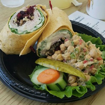 Carrot Tree Kitchens - This is the General Grant. It's turkey with craisins and walnuts, topped with a blue cheese sauce. The salad is a chickpea quinoa salad. - American Near Me - Yorktown, Virginia Carrot Tree Kitchens - This is the General Grant. It's turkey with craisins and walnuts, topped with a blue cheese sauce. The salad is a chickpea quinoa salad. - American Near Me - Yorktown, Virginia